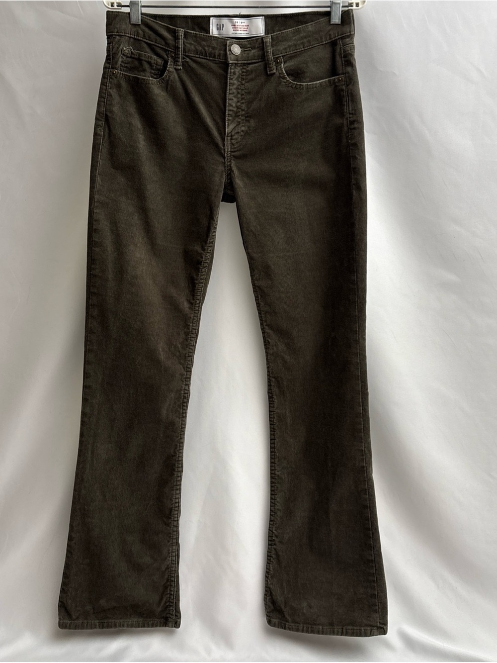 Gap Baby Boot Mid Rise Corduroy Pants Olive Green Womens Size 28 / 6R